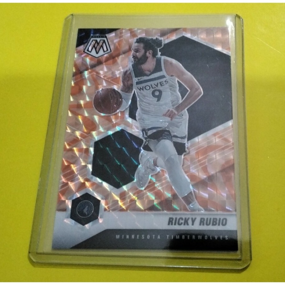 Ricky Rubio 2020-21 Panini Mosaic Orange Reactive Prizm Basketball Card #71